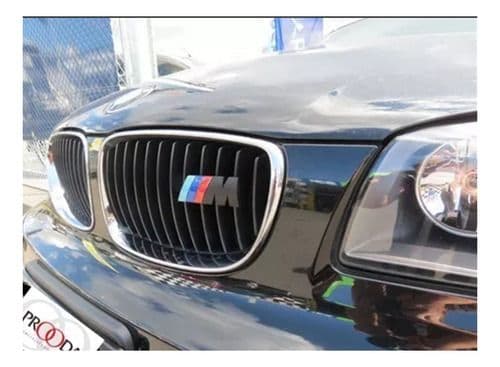 Emblema Bmw ///m Mpower Persiana Negro Frontal Barras