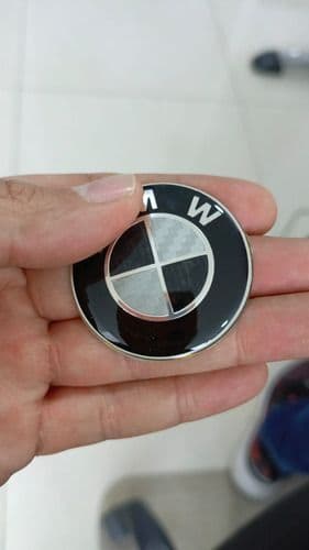 Emblema Bmw Volante Carro 45mm Manubrio Carbon Moto Negro X2