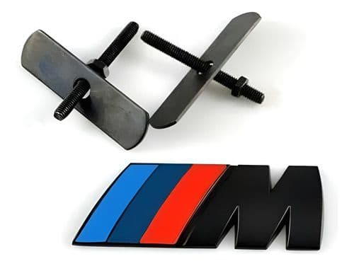 Emblema Bmw ///m Mpower Persiana Negro Frontal Barras